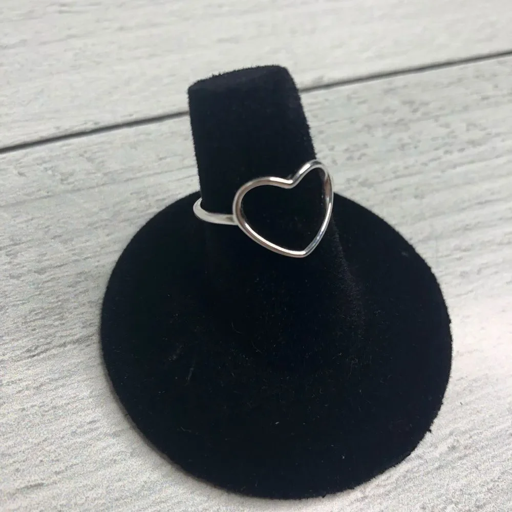 Hollow heart 100% genuine sterling silver 925 ring